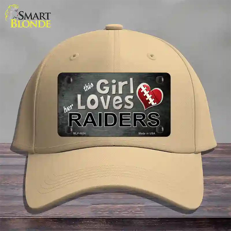 This Girl Loves Her Raiders Novelty License Plate Hat Cotton / Khaki