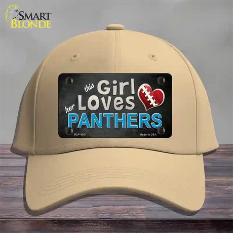 This Girl Loves Her Panthers Novelty License Plate Hat Cotton / Khaki