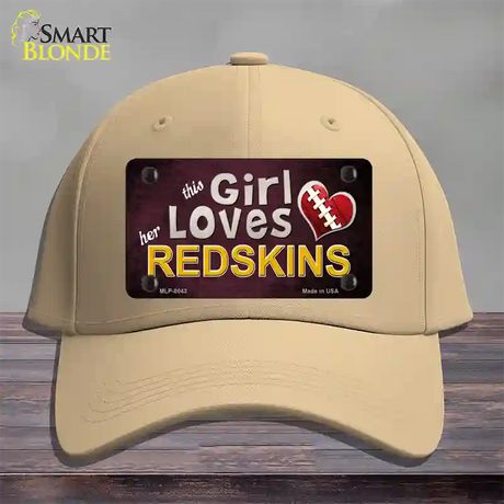 This Girl Loves Her Redskins Novelty License Plate Hat Cotton / Khaki