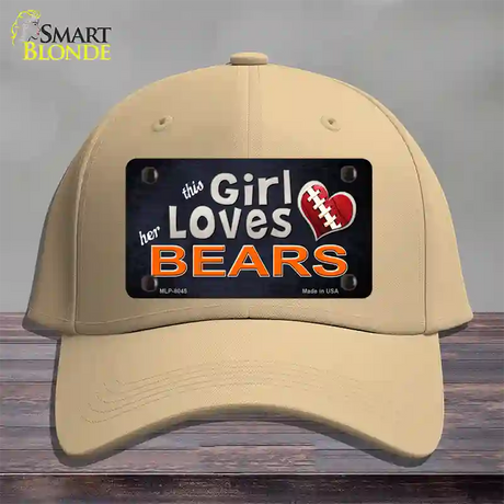 This Girl Loves Her Bears Novelty License Plate Hat Cotton / Khaki