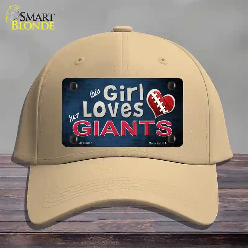 This Girl Loves Her Giants Novelty License Plate Hat Cotton / Khaki