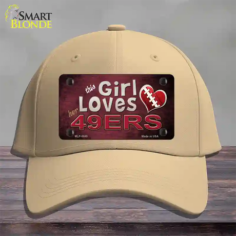 This Girl Loves Her 49ers Novelty License Plate Hat Cotton / Khaki