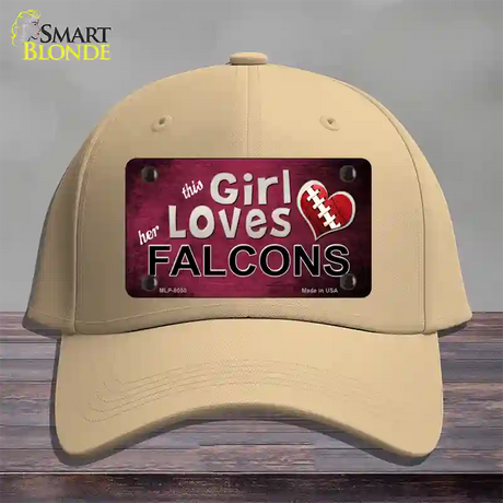 This Girl Loves Her Falcons Novelty License Plate Hat Cotton / Khaki