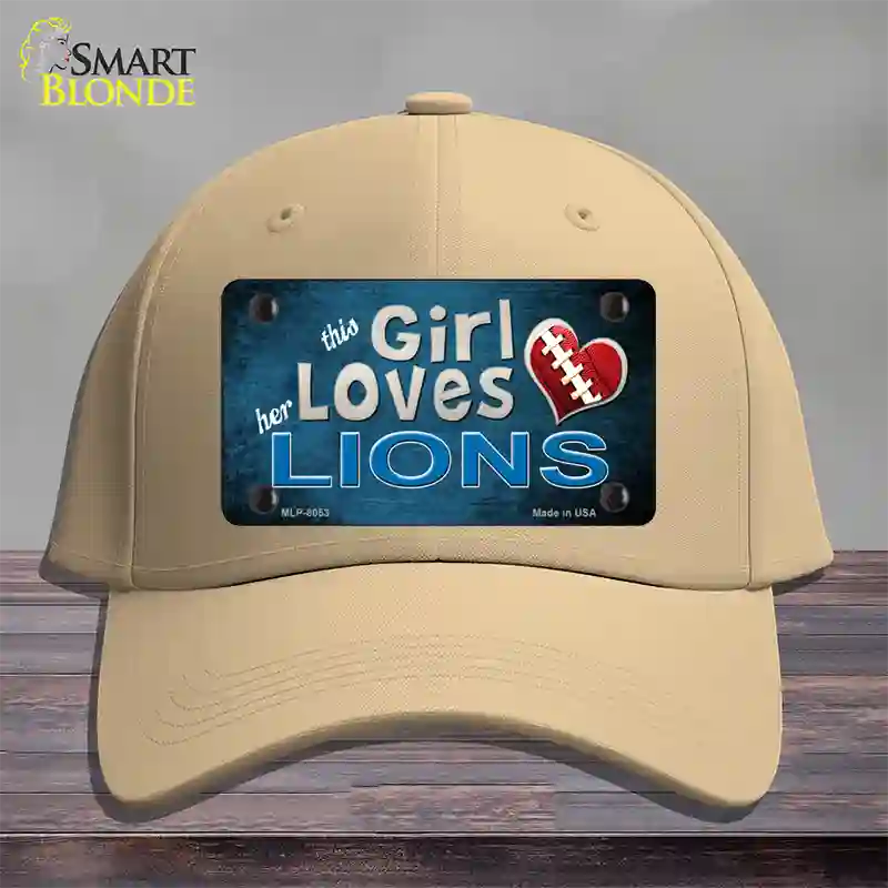 This Girl Loves Her Lions Novelty License Plate Hat Cotton / Khaki