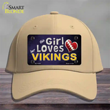 This Girl Loves Her Vikings Novelty License Plate Hat Cotton / Khaki