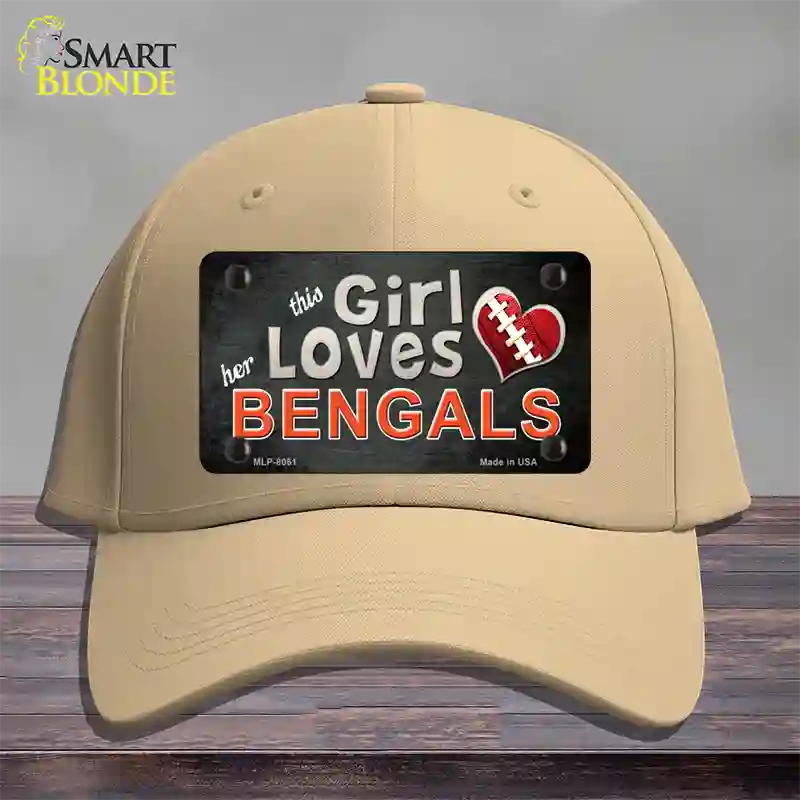 This Girl Loves Her Bengals Novelty License Plate Hat Cotton / Khaki