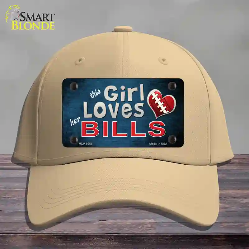 This Girl Loves Her Bills Novelty License Plate Hat Cotton / Khaki