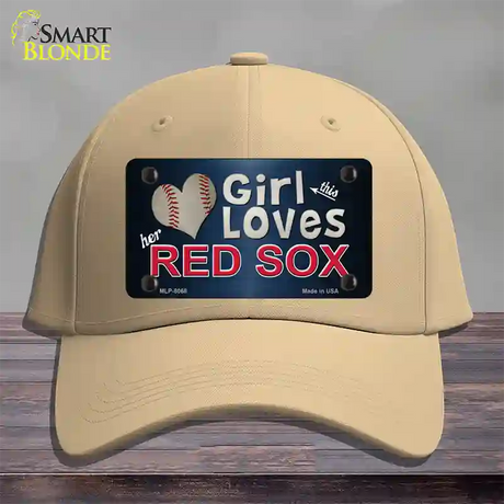 This Girl Loves Her Red Sox Novelty License Plate Hat Cotton / Khaki