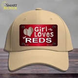 This Girl Loves Her Reds Novelty License Plate Hat Cotton / Khaki