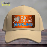 This Girl Loves Her Marlins Novelty License Plate Hat Cotton / Khaki