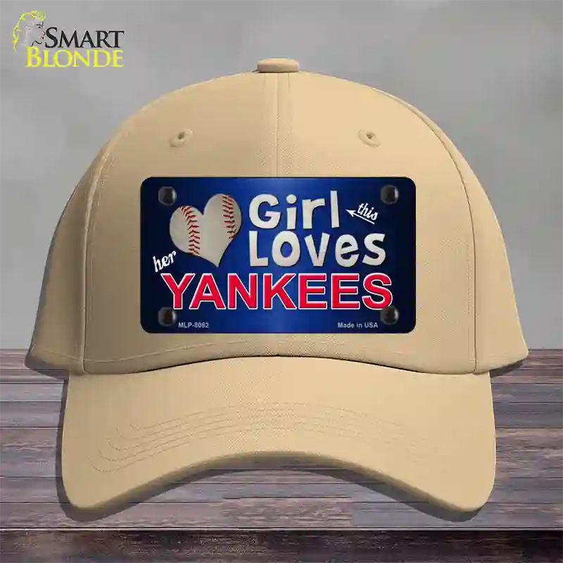 This Girl Loves Her Yankees Novelty License Plate Hat Cotton / Khaki