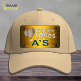 This Girl Loves Her Athletics Novelty License Plate Hat Cotton / Khaki