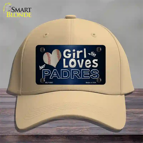 This Girl Loves Her Padres Novelty License Plate Hat Cotton / Khaki