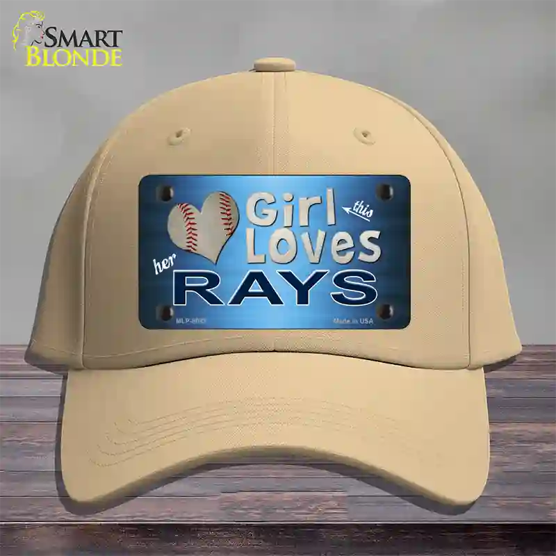 This Girl Loves Her Rays Novelty License Plate Hat Cotton / Khaki