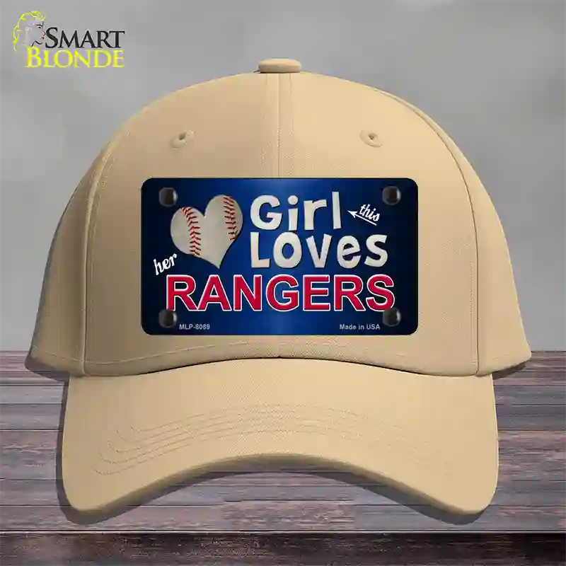 This Girl Loves Her Rangers Novelty License Plate Hat Cotton / Khaki