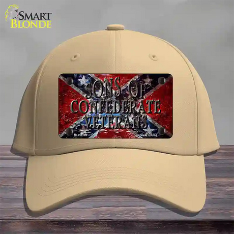 Sons Of Confederate Veterans Novelty License Plate Hat Cotton / Khaki