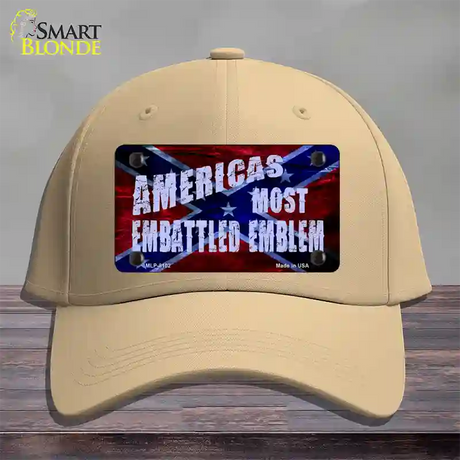 Americas Most Embattled Emblem Novelty License Plate Hat Cotton / Khaki