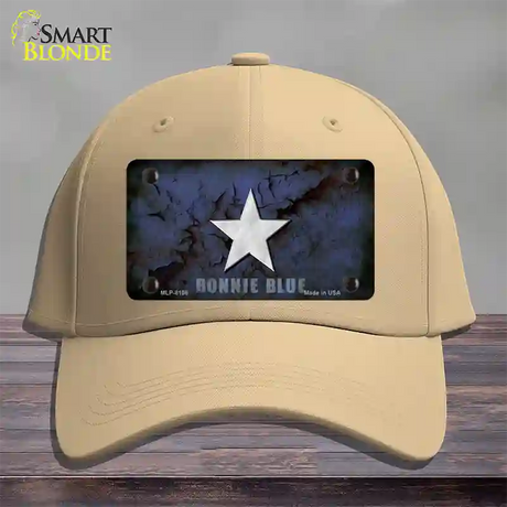 Bonnie Blue Star Novelty License Plate Hat Cotton / Khaki