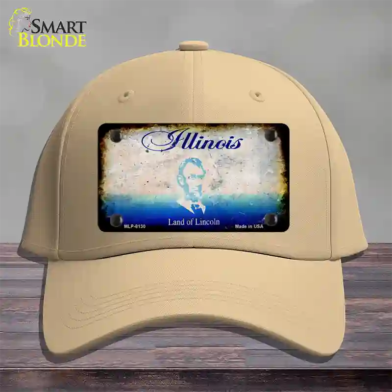 Illinois Rusty Blank Novelty License Plate Hat Cotton / Khaki