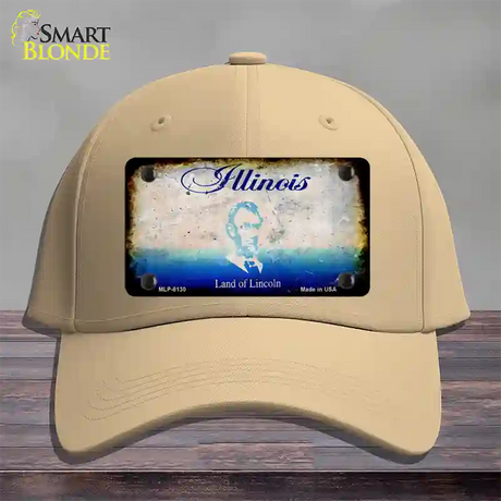 Illinois Rusty Blank Novelty License Plate Hat Cotton / Khaki