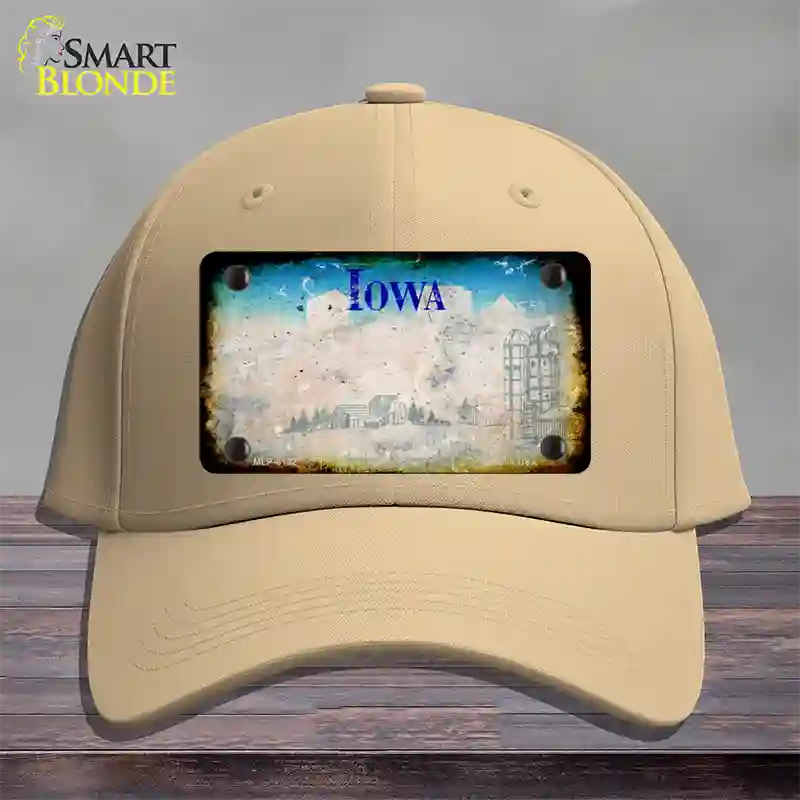 Iowa Rusty Blank Novelty License Plate Hat Cotton / Khaki