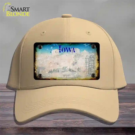 Iowa Rusty Blank Novelty License Plate Hat Cotton / Khaki