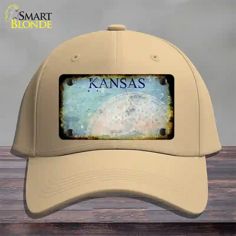 Kansas Rusty Blank Novelty License Plate Hat Cotton / Khaki