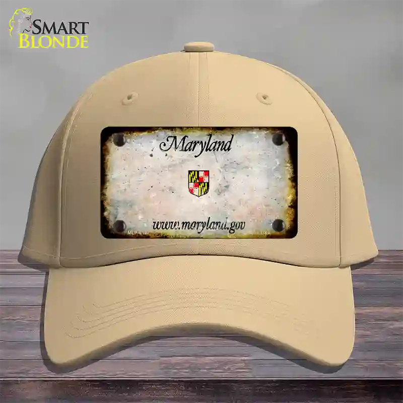 Maryland Rusty Blank Novelty License Plate Hat Cotton / Khaki