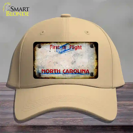 North Carolina Rusty Blank Novelty License Plate Hat Cotton / Khaki