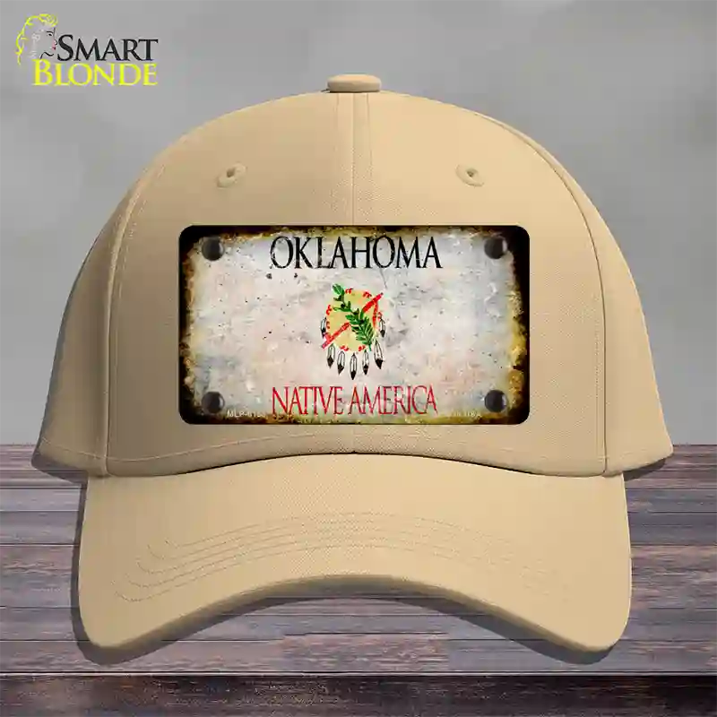 Oklahoma Rusty Blank Novelty License Plate Hat Cotton / Khaki