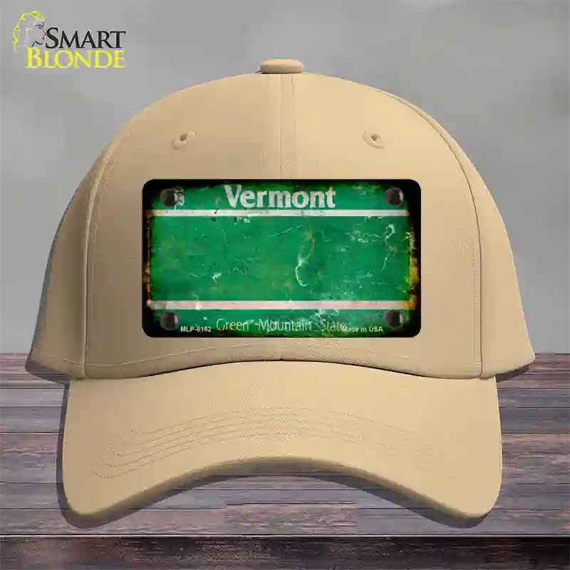 Vermont Rusty Blank Novelty License Plate Hat Cotton / Khaki