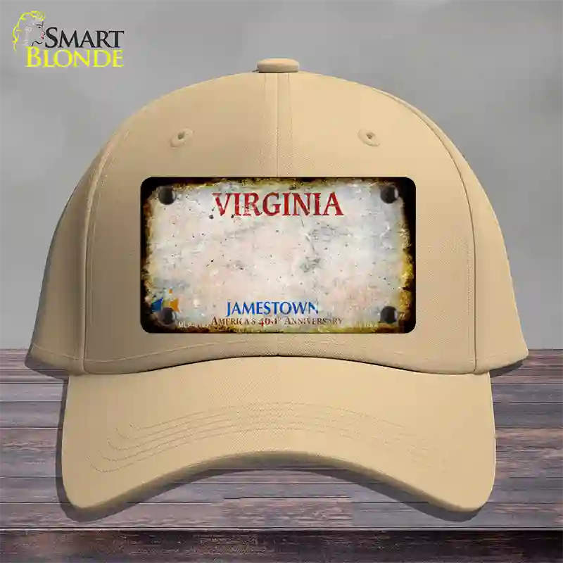 Virginia Rusty Blank Novelty License Plate Hat Cotton / Khaki