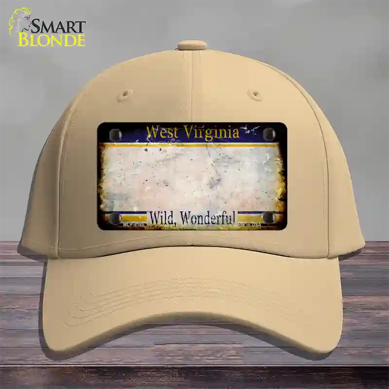 West Virginia Rusty Blank Novelty License Plate Hat Cotton / Khaki