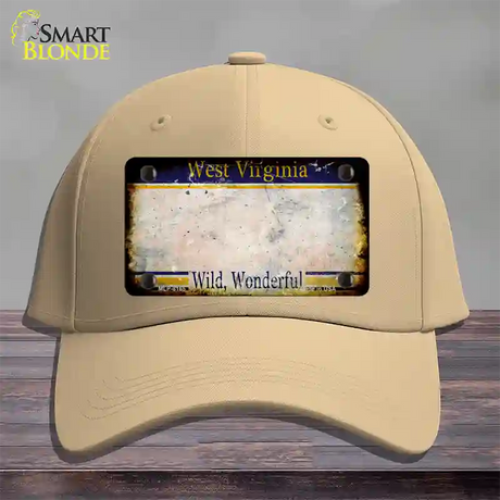 West Virginia Rusty Blank Novelty License Plate Hat Cotton / Khaki