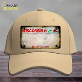 Wisconsin Rusty Blank Novelty License Plate Hat Cotton / Khaki