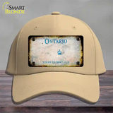 Ontario Canada Rusty Blank Novelty License Plate Hat Cotton / Khaki