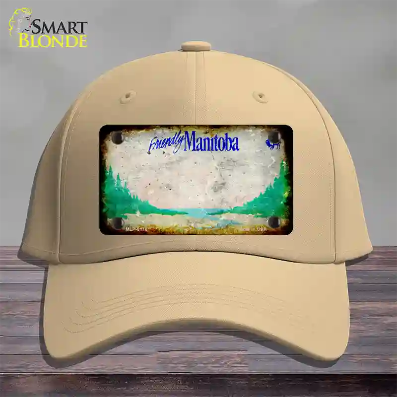 Manitoba Rusty Blank Novelty License Plate Hat Cotton / Khaki