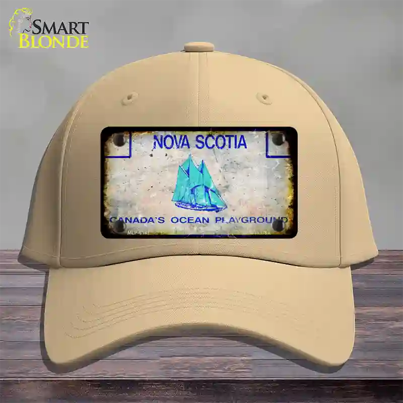 Nova Scotia Rusty Blank Novelty License Plate Hat Cotton / Khaki