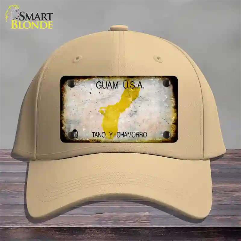 Guam Rusty Blank Novelty License Plate Hat Cotton / Khaki