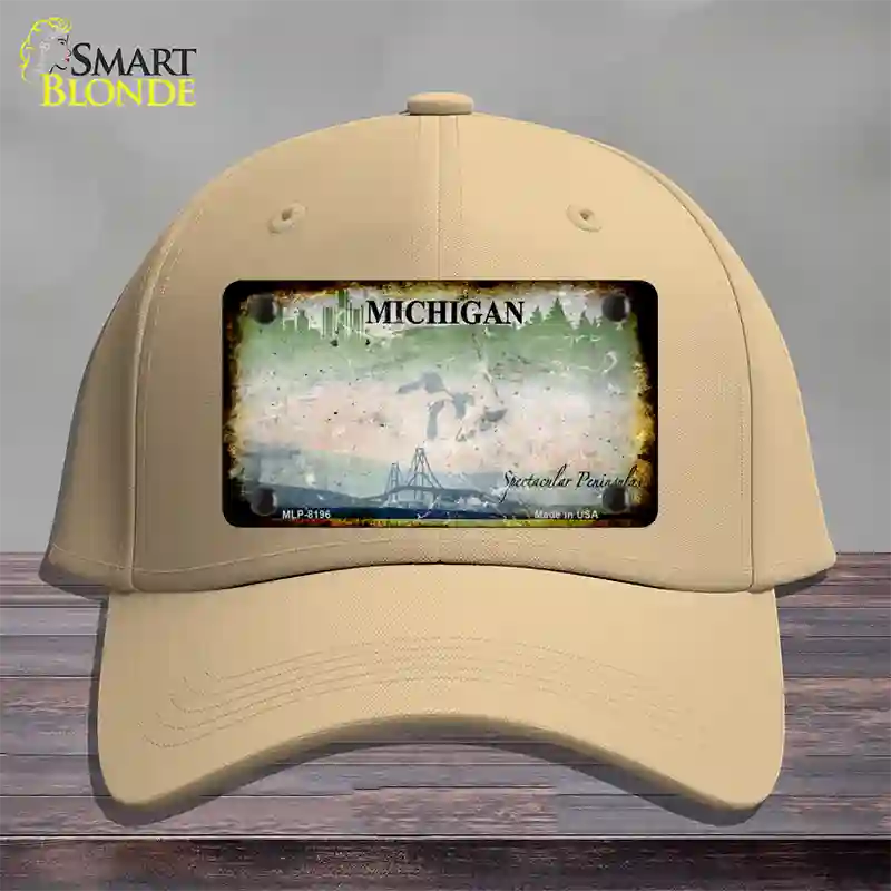 Michigan Rusty Blank Novelty License Plate Hat Cotton / Khaki