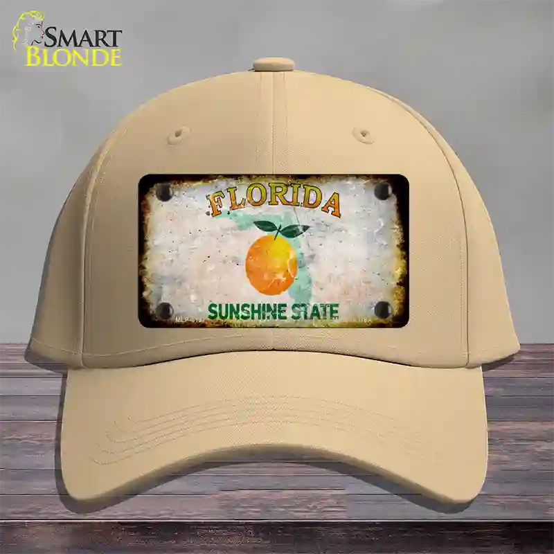 Florida Orange Rusty Blank Novelty License Plate Hat Cotton / Khaki