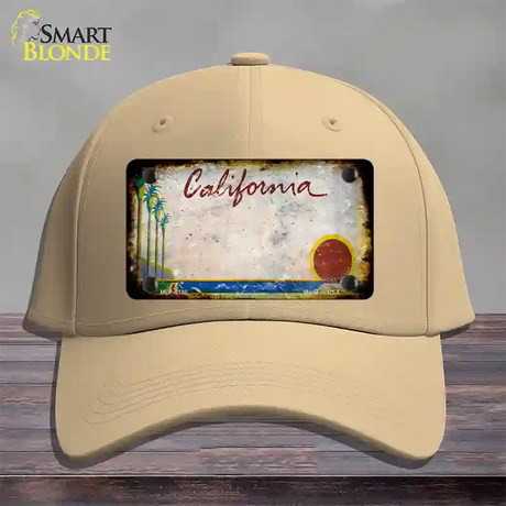 California Palm Tree Rusty Blank Novelty License Plate Hat Cotton / Khaki