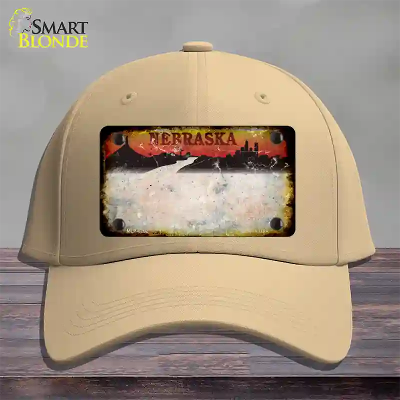 Nebraska Amber Rusty Blank Novelty License Plate Hat Cotton / Khaki