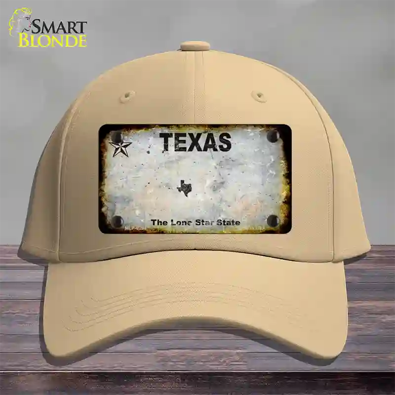 Texas White Rusty Blank Novelty License Plate Hat Cotton / Khaki