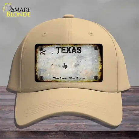 Texas White Rusty Blank Novelty License Plate Hat Cotton / Khaki