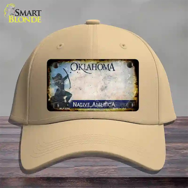 Oklahoma Arrow Rusty Blank Novelty License Plate Hat Cotton / Khaki