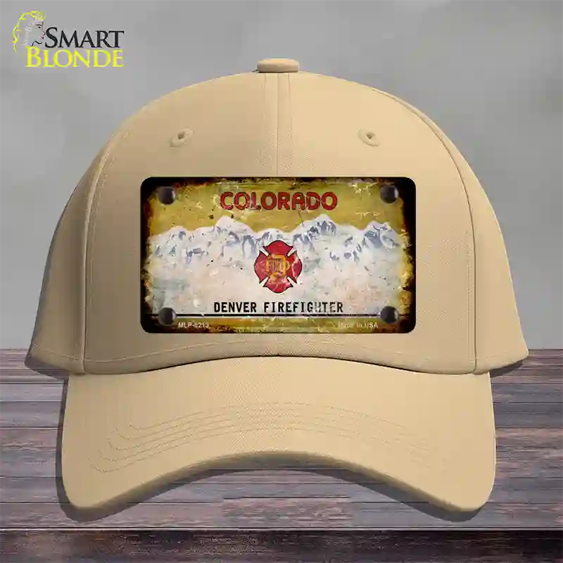 Denver Firefighter Rusty Blank Novelty License Plate Hat Cotton / Khaki