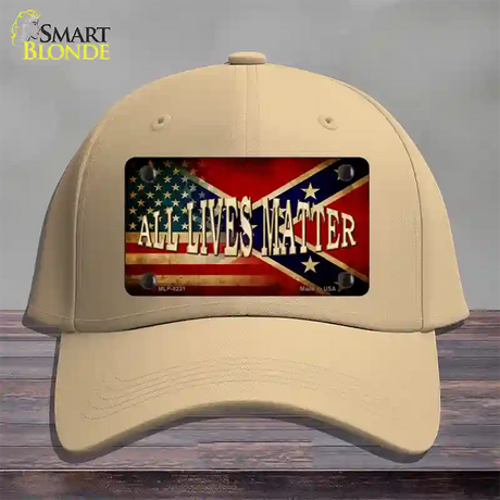 All Lives Matter Flag Novelty License Plate Hat Cotton / Khaki