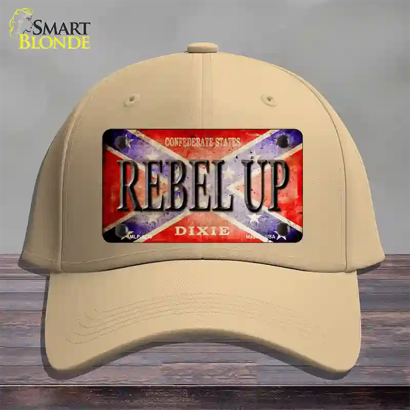 Rebel Up Novelty License Plate Hat Cotton / Khaki