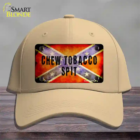 Chew Tobacco Spit Novelty License Plate Hat Cotton / Khaki